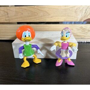 Vintage Lot of 2 Disney & Donald DUCK Rubber Bendable Figures Toys Epcot center